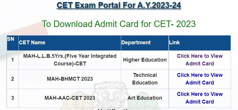 mh cet law 5 year llb admit card