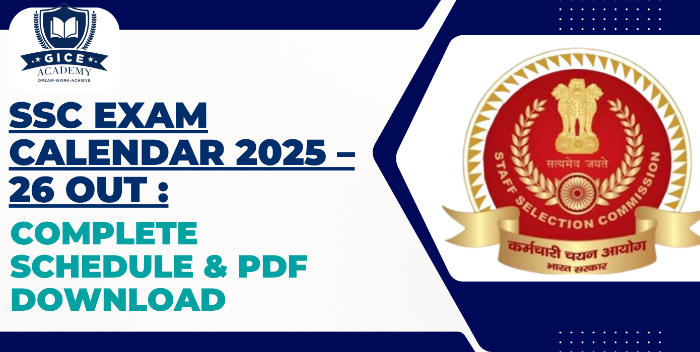 SSC Exam Calendar 2025–26