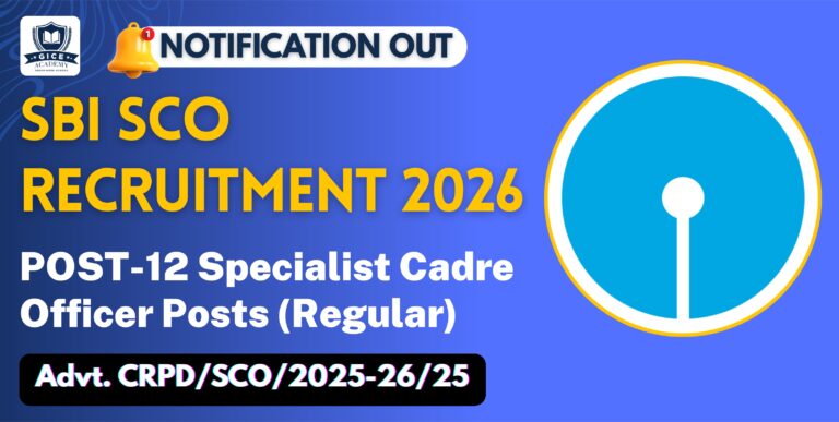 SBI SCO Recruitment 2026 Out – Apply Online for 12 Specialist Cadre Officer Posts (Regular) | Advt. CRPD/SCO/2025-26/25